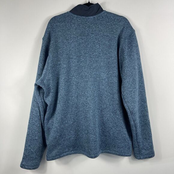 Eddie Bauer Sweater Pullover Men XL Blue Knit High Neck Long Sleeve Zipper - Picture 2 of 4